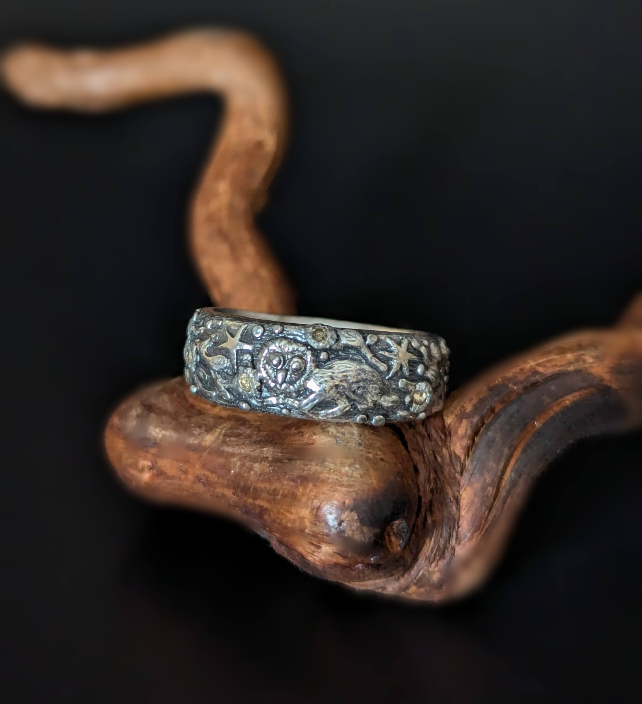 Sidabrinis žiedas "Nakties siela"